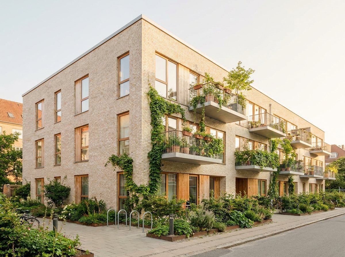 Boligområde med altaner